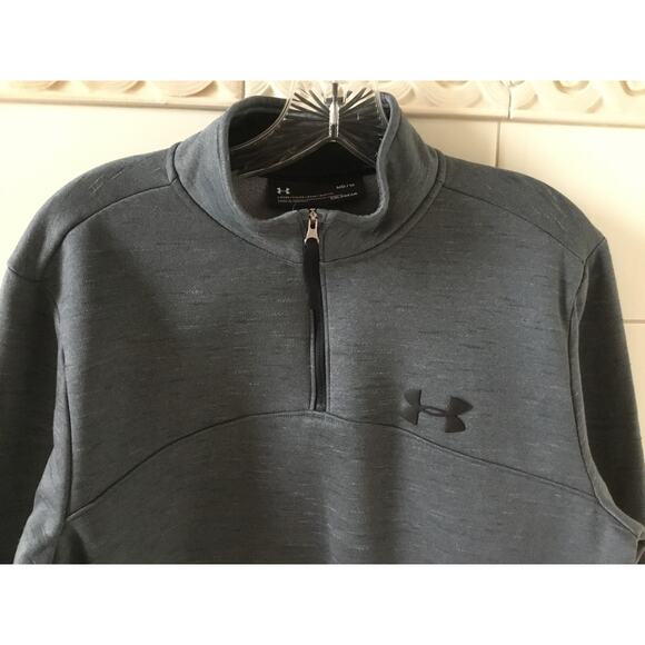 Under Armour Men's Black/Rhino Grey 1/4 Zip Slub size M - Picture 2 of 4